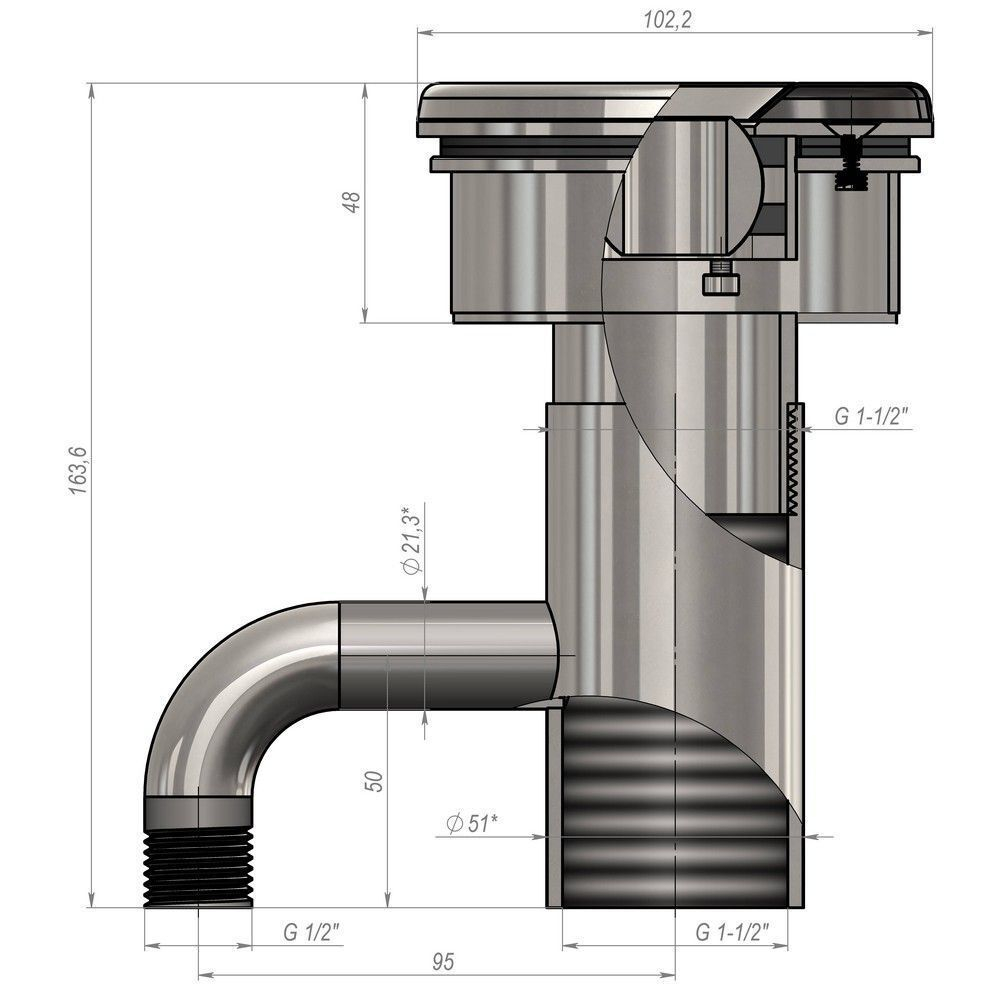 Форсунка гидромассажная Aquaviva, AISI 304 (8 м3/ч), под бетон/лайнер