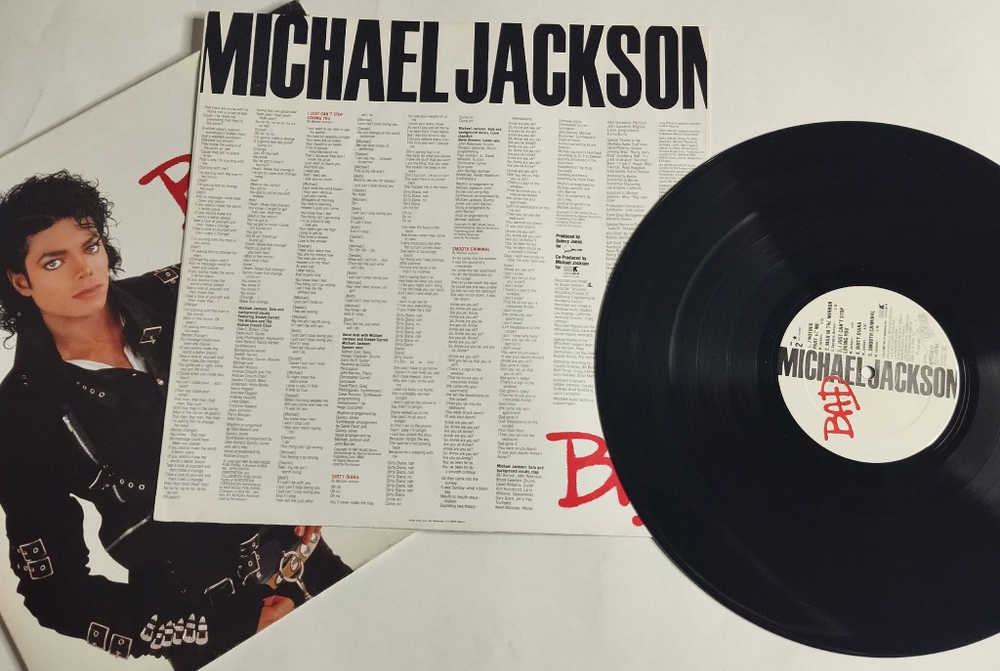 Винтажная виниловая пластинка LP Michael Jackson Bad (Spain 1987)