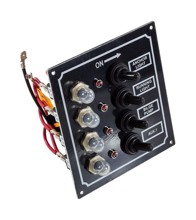 Панель бортового питания 4 переключателя, автоматы