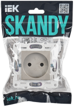 SKANDY Розетка без заземления без защитных шторок 10А SK-R02Sh шампань IEK