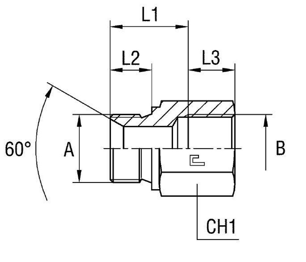 Соединение PF 12х1.5 - 12х1.5