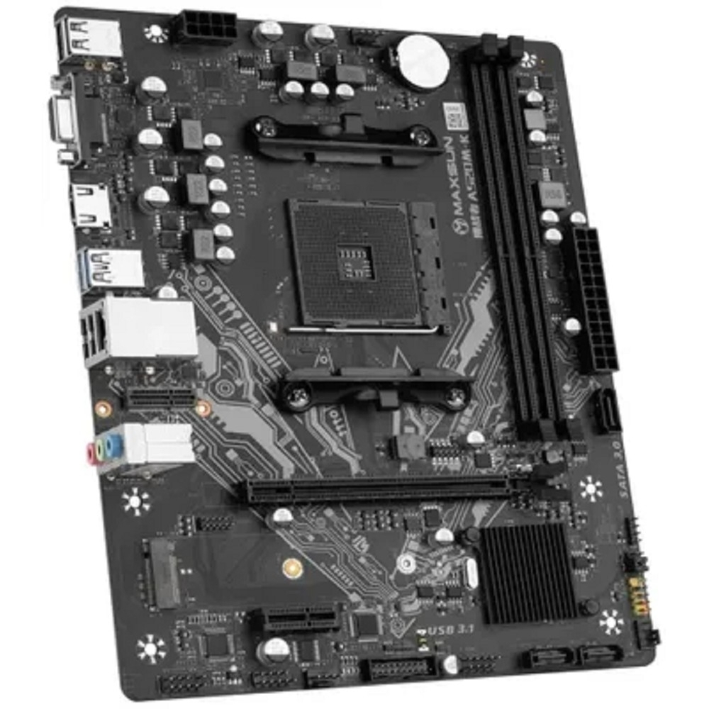 Материнская плата MAXSUN MS-Challenger A520M-K (Socket AM4, mATX, 2*DDR4, VGA / HDMI, 3*SATA3, 1*M.2, 1*PCIEx16 / 1*PCIEx1, 4*USB2.0, 2*USB 3.2 Gen1, LAN 1*1G, RTL)