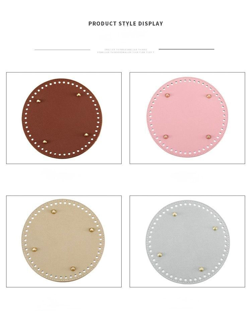 Донышко для вязания сумок и корзинок (круг 19 см, цвет розовый) / Круглое донышко с ножками для вязания сумки, шкатулки, коробки 19 см