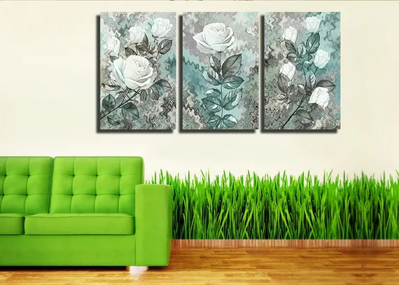 Модульная картина "Триптих из роз"