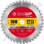ЗУБР Оптимальный рез 180 x 20/16мм 40Т, диск пильный по дереву