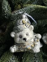 Набор новогодних игрушек медвежата Ронни и Донни- стекло