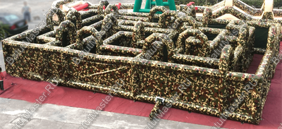 Коммерческий надувной батут "Лабиринт милитари" 12*8*2,5 м