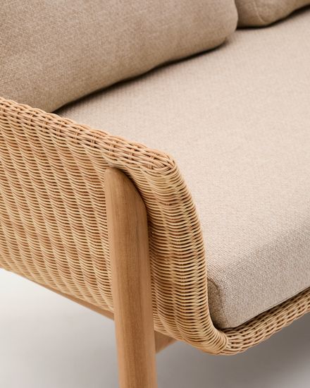 Двухместный диван Galea из тикового дерева и синтетического ротанга 170,5 см Испания La Forma