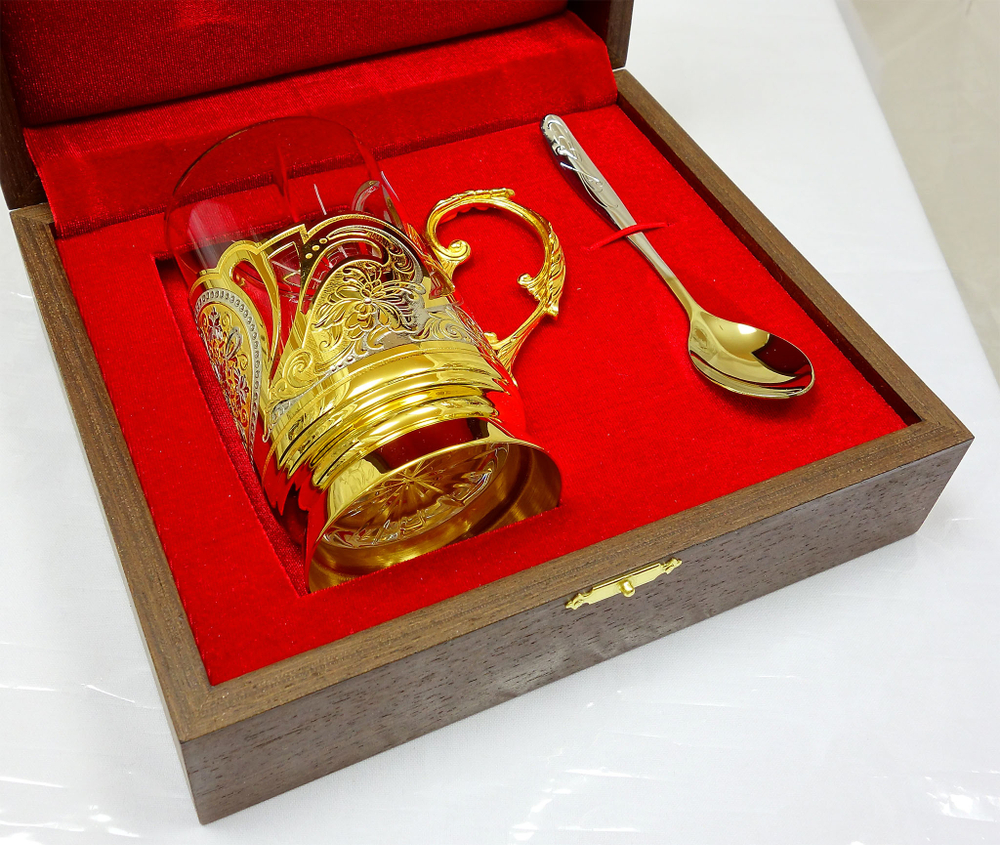 Подстаканник позолоченный "Узор"