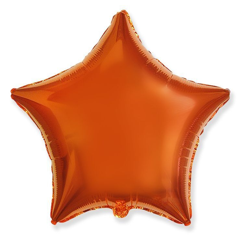 Шар (18""/46 см) Звезда, Оранжевый, 1 шт г55