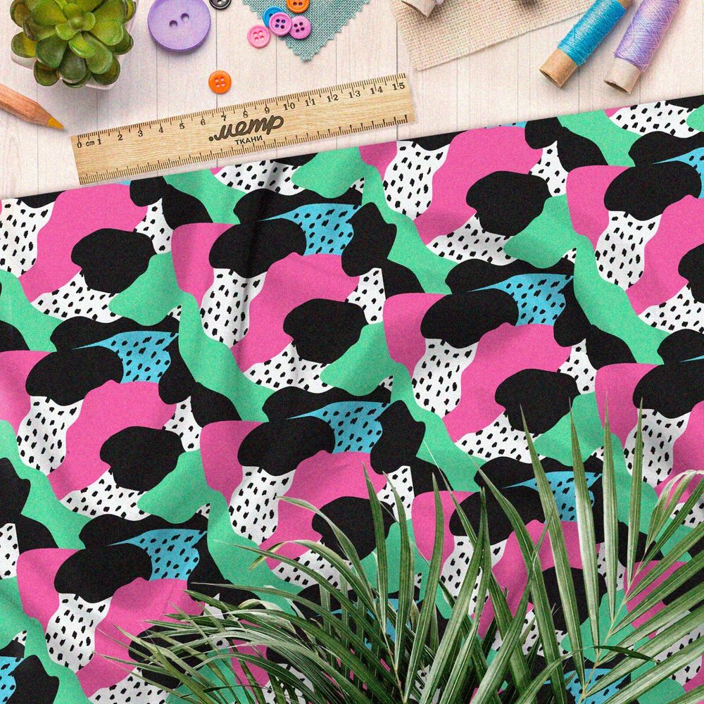 Ткань бязь разноцветная корова