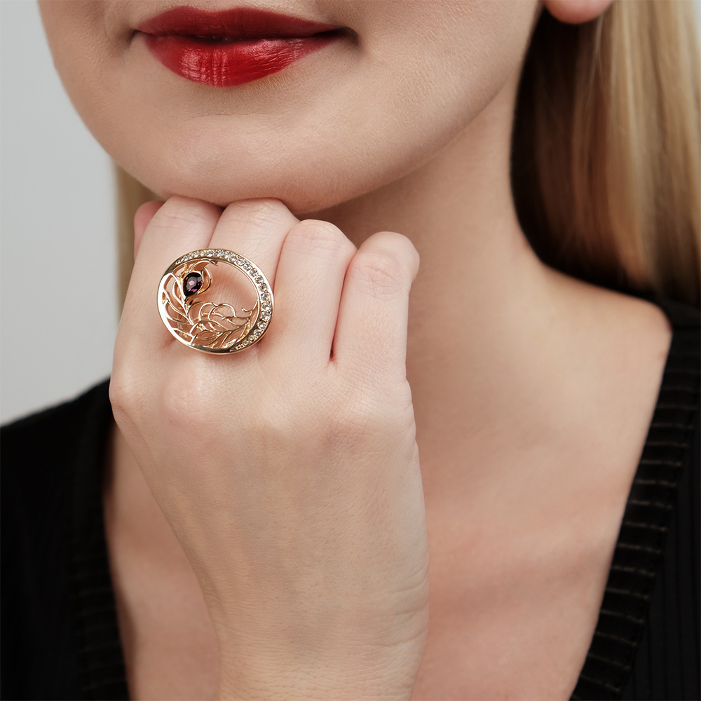 "Фифи" кольцо в золотом покрытии из коллекции "Жар-птица" от Jenavi
