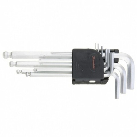 Набор ключей имбусовых Matrix, CrV, HEX 1,5-10мм, удлиненные, шаровые, 9шт