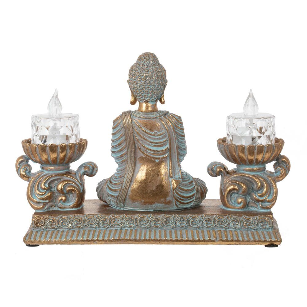GAEM Фигурка декоративная "Будда"с 2-мя LED свечами , L21,5 W7,5 H14,5 см