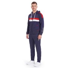 Костюм спорт. муж. с капюш. MIKASA MT550/701-083-L, р. L, 100% полиэстер, темносине-белый