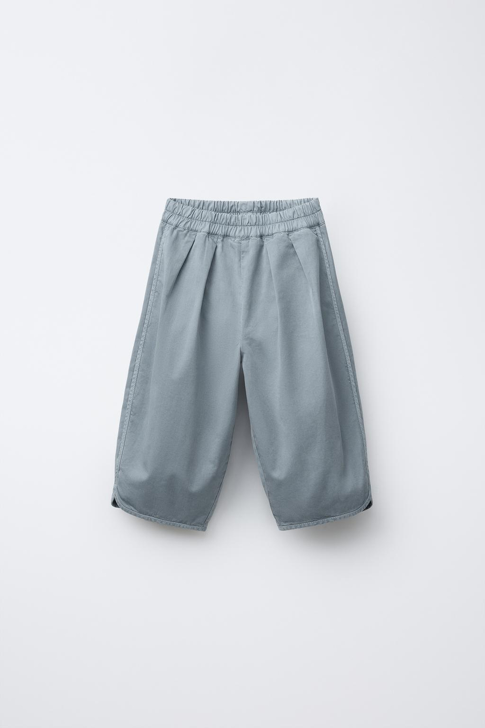 ZARA БРЮКИ BALLOON С ЗАЩИПАМИ, ГОЛУБОЙ