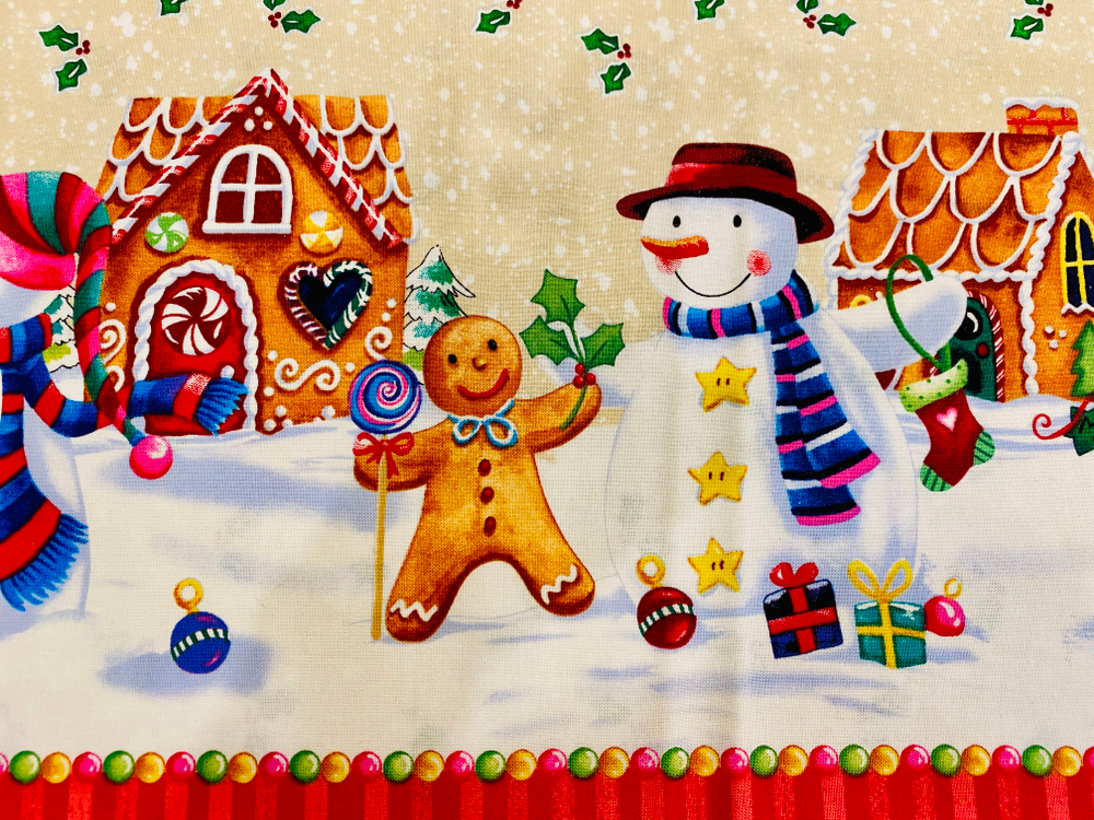 Ткань Новогодняя 100% хлопок. ш-110см цена за отрез 1,35м (Италия)