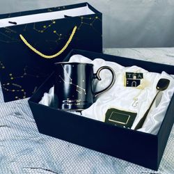 Lenardi 106-291 Кружка 360мл с ложкой и фильтром ТЕЛЕЦ в под.уп.(х12)Фарфор