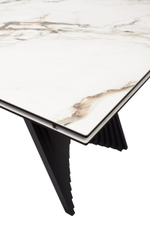 Стол М-City DISAUR Ивар (Ivar) 180 Kl-188 Контрастный Мрамор, Итальянская керамика, Черный