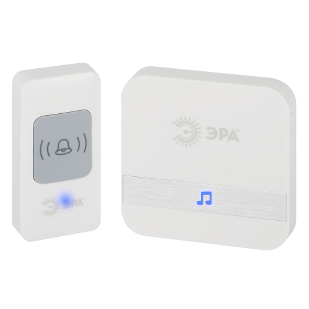 Звонок дверной ЭРА C95 беспроводной, от сети, белый, 52 мелодии