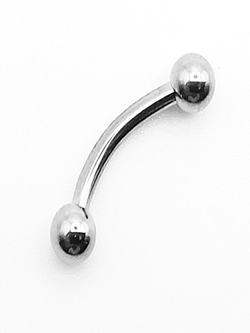 Микробанан 8 мм толщиной 1,6 мм с шариками 3 мм. Медицинская сталь. 1 шт