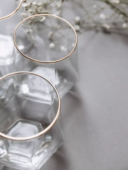 Набор шестигранных стаканов, 330мл, золотая кайма, 6 шт.