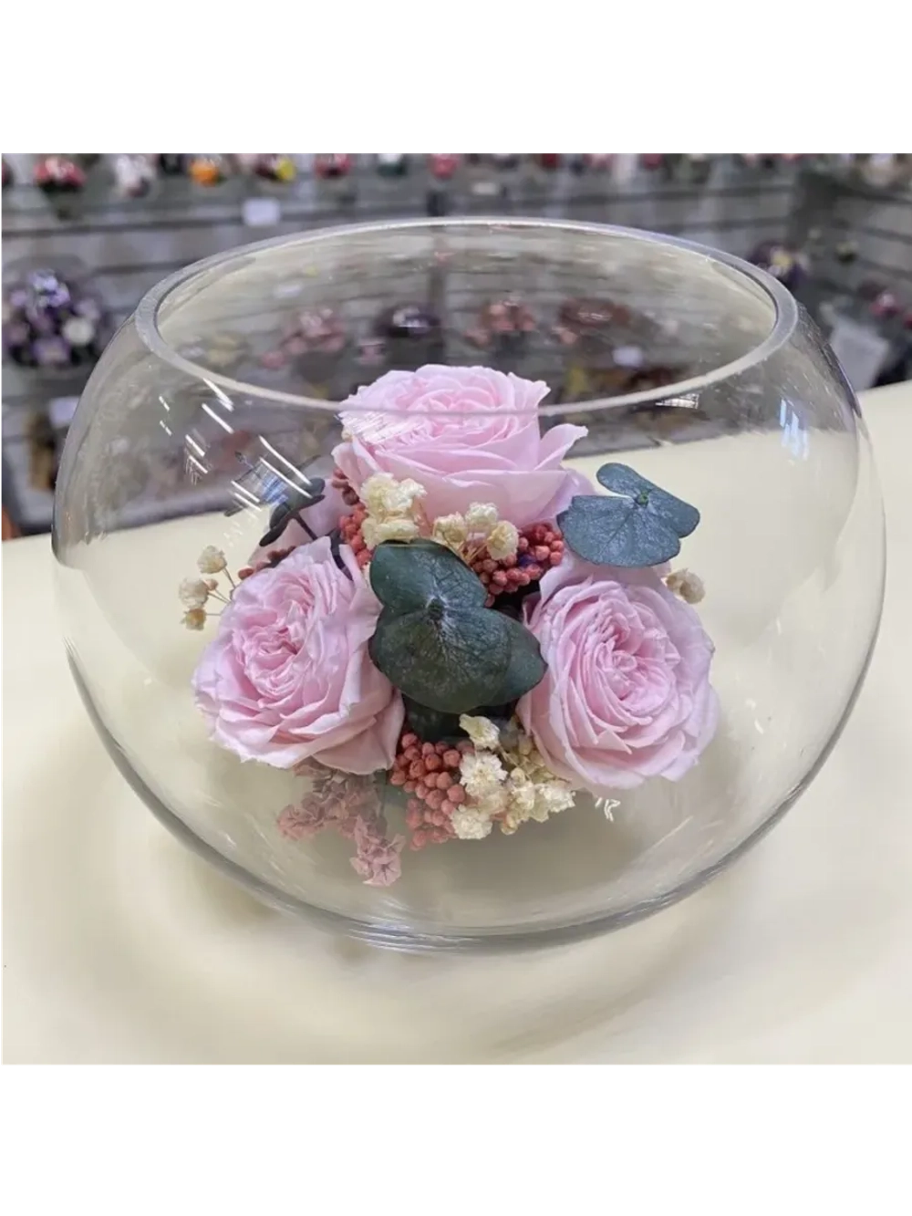 Натуральные пионы в стекле, вакуум