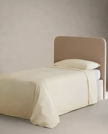 ZARA HOME ДЕТСКАЯ ПРОСТЫНЯ С ВЫШИВКОЙ, ЖЕЛТОВАТО-БЕЛЫЙ