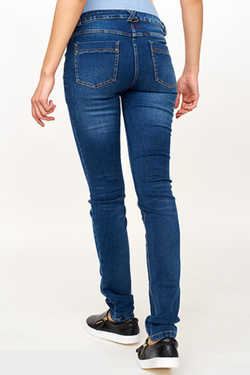 Джинсы трансформеры для беременных и кормящих цвет синий из хлопка 95%, размеры 40,50,52