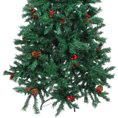 Ёлка «Финская» 150 см, ПВХ, шишки, ягоды (584 веток)