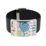 Браслет Fiore Luna на кожаном черном ремешке CB01319-14 M/S