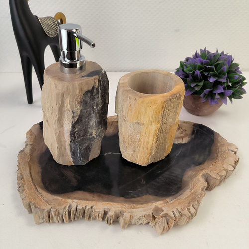 Набор из окаменелого дерева 3 предм Fossil Set NF-62867 поднос 23см*36см