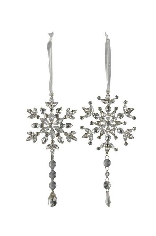 Декор подвесной "Снежинка" в ассортименте 10x20см + 10см подвес