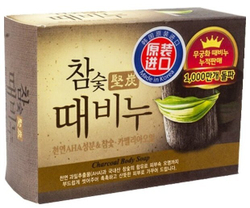 Mukunghwa Мыло-скраб для тела с древесным углем Hardwood Charcoal Scrub Soap 100 гр
