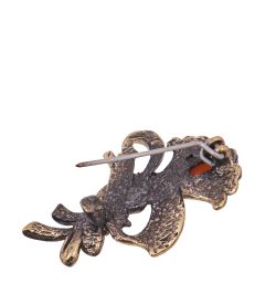 AM-4169 Брошь «Калла Праздник» (латунь, янтарь)