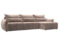 Диван угловой Лига-051 НПБ Лонг угол универсальный ВЕЛЮР TOWER 05 бежевый