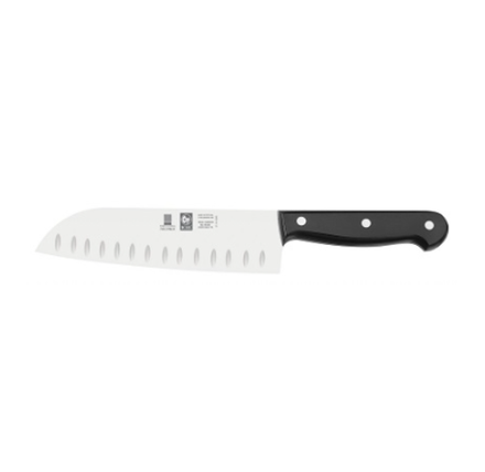 Нож японский Santoku 180/300 мм. с бороздками, черный TECHNIC Icel /1/6/