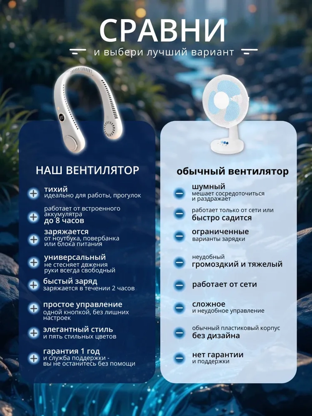 Вентилятор на шею 5 режимов скорости (R-8)