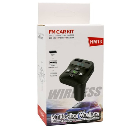 Автомобильный FM-трансмиттер HM13 Bluetooth (черный)