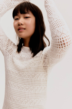 H&M Платье вязка крючком, белый