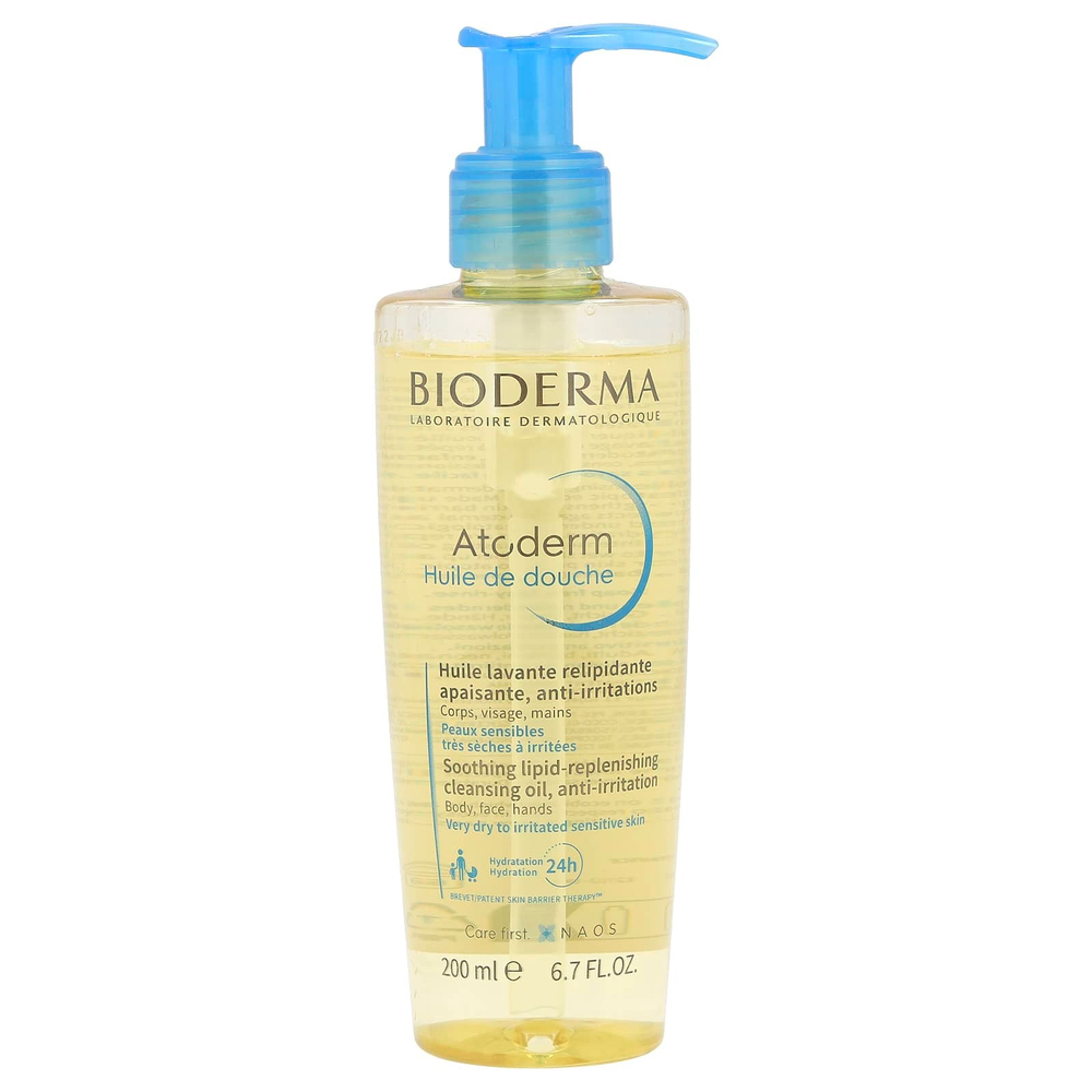 Bioderma, Atoderm, успокаивающее и восстанавливающее липиды очищающее масло, против раздражения, для очень сухой и раздраженной чувствительной кожи, 200 мл (6,7 жидк. унц.)