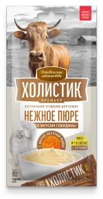 ХОЛИСТИК ПРЕМЬЕР Лакомство для кошки Нежное пюре с говядиной, 4*10 г
