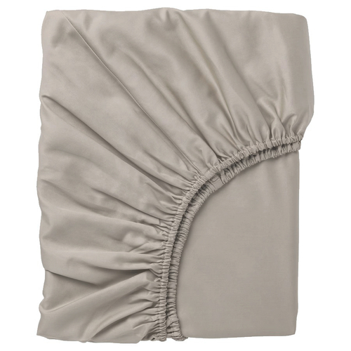 Сатиновая простынь на резинке НАТЕСМИО 180х200 | темно-бежевый