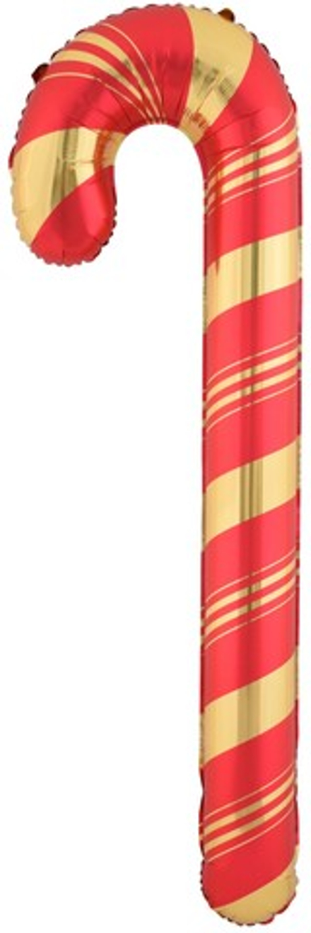 Шар (29''/74 см) Фигура, Леденец трость (надув воздухом), Красный/Золото, 1 шт. А172