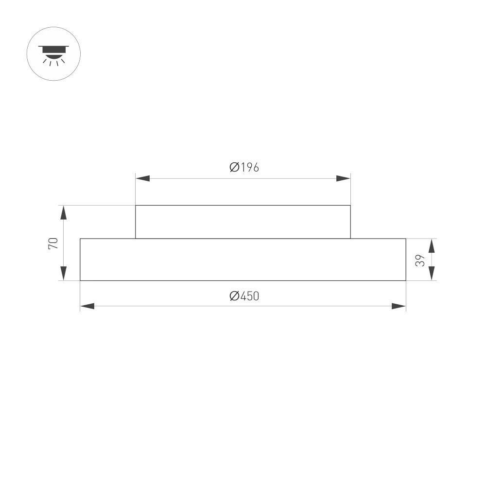 Светильник SP-ESTELY-R450-40W Warm3300-MIX (WH, 80 deg, 230V, TRIAC) (Arlight, IP20 Металл, 5 лет) 055367