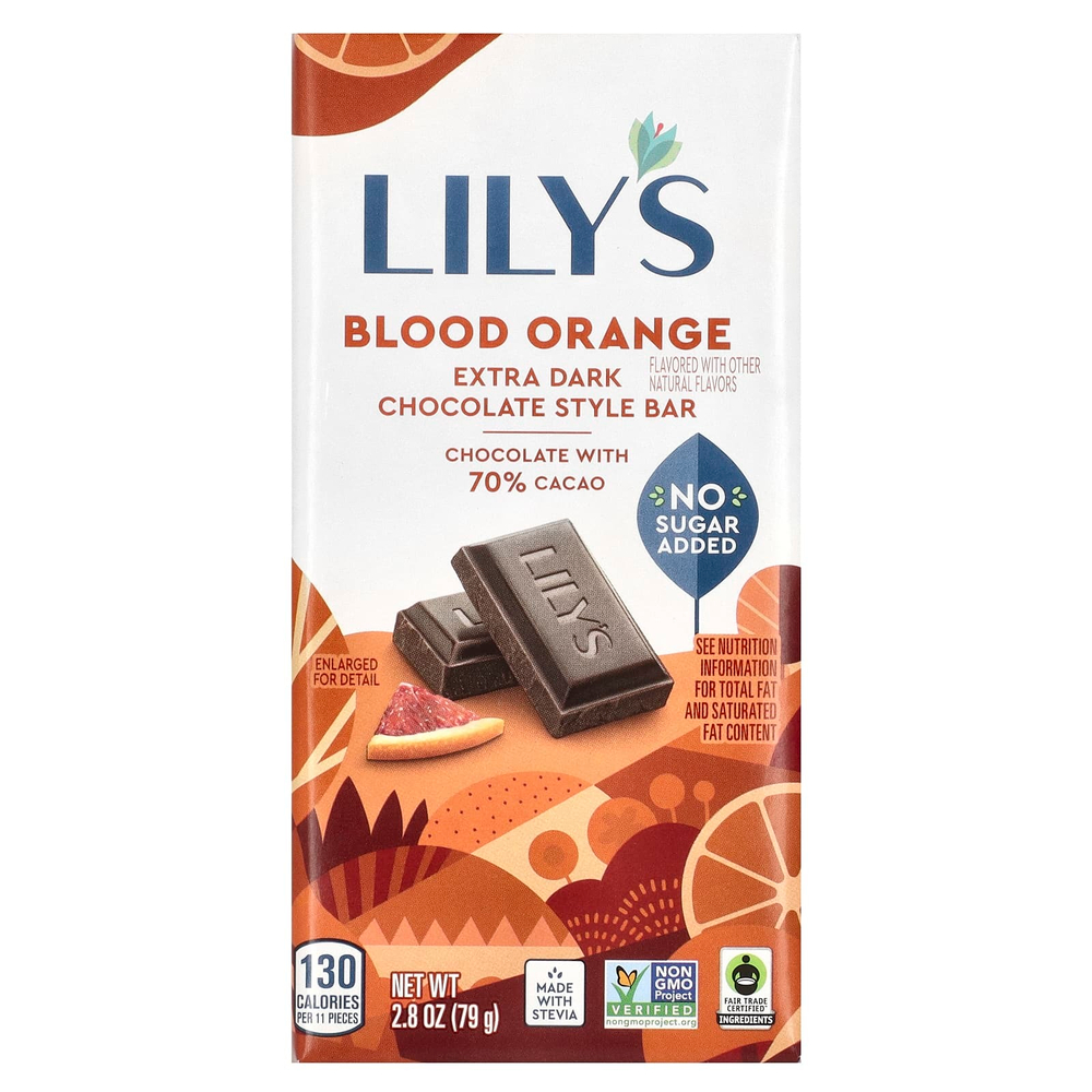Lily's Sweets, Батончик темного шоколада с 70% какао, красный, 80 г (2,8 унции)
