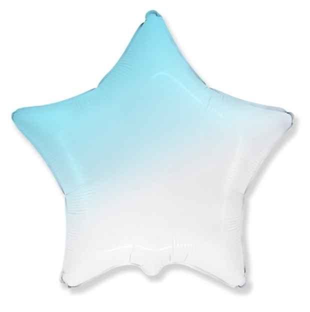 Шар (45 см) звезда, градиент/голубой