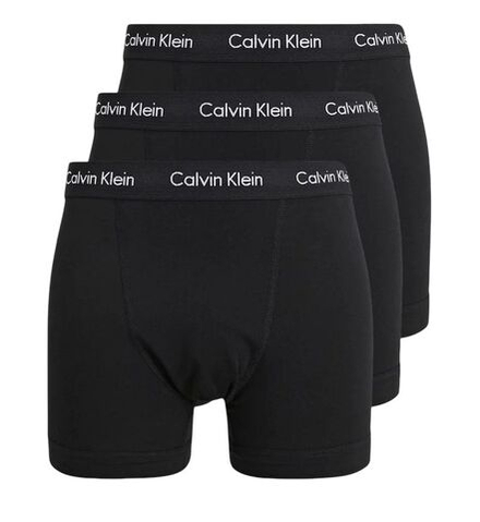 Боксерки теннисные Calvin Klein Cotton Stretch Trunk 3P - black/faded denim/cdon tint/ buff pink