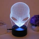 Светильник ночник «3D-Пришелец» на пластиковой подставке, с включателем USB