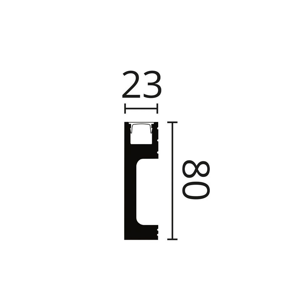 Плинтус для скрытого освещения Wallstyl, 2000x23x80 мм